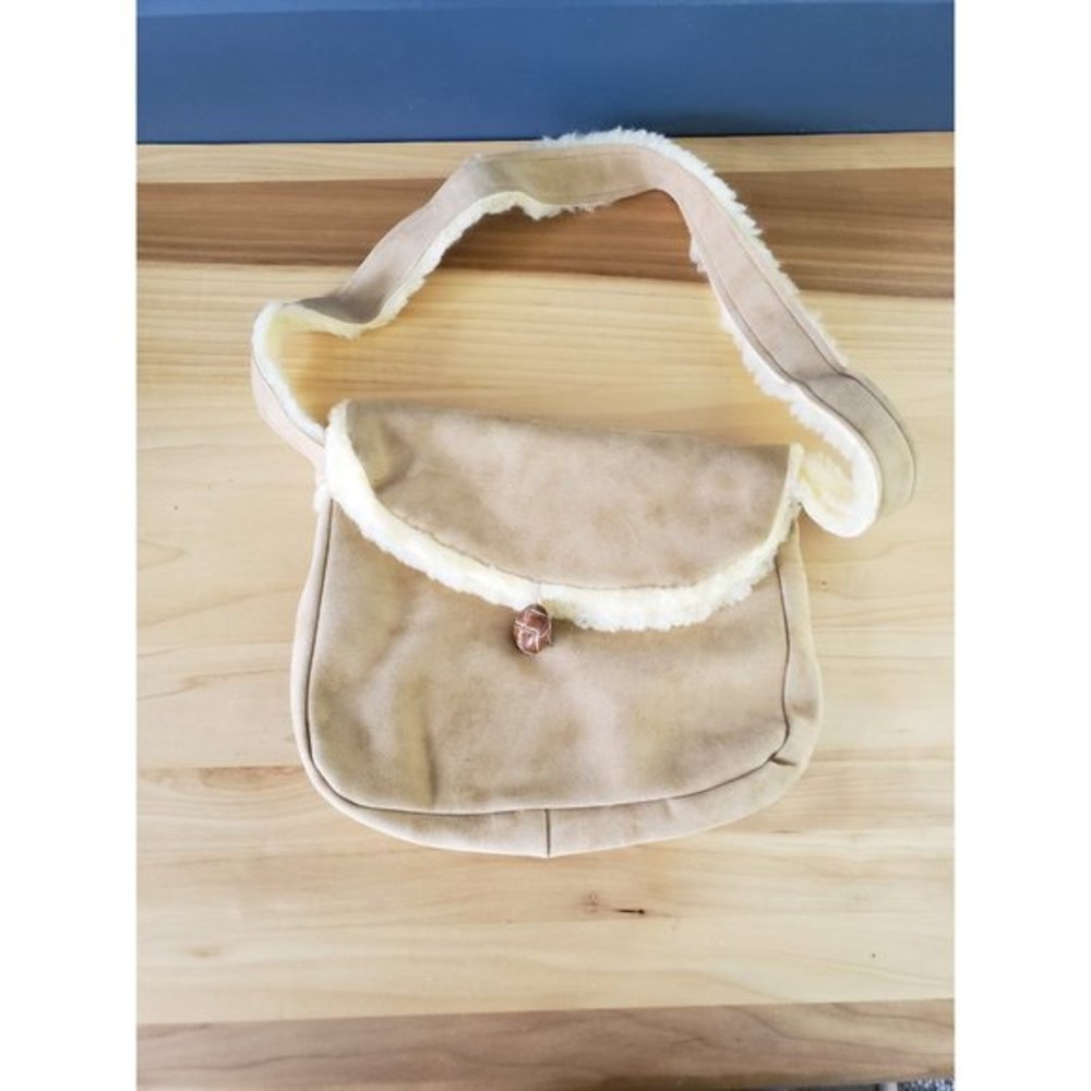 Vintage Faux Sherpa and‎ Faux Suede Purse
